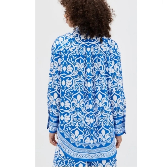 Alice + Olivia Kiva Oversized Mixed Print Shirt - Picture 4 of 11